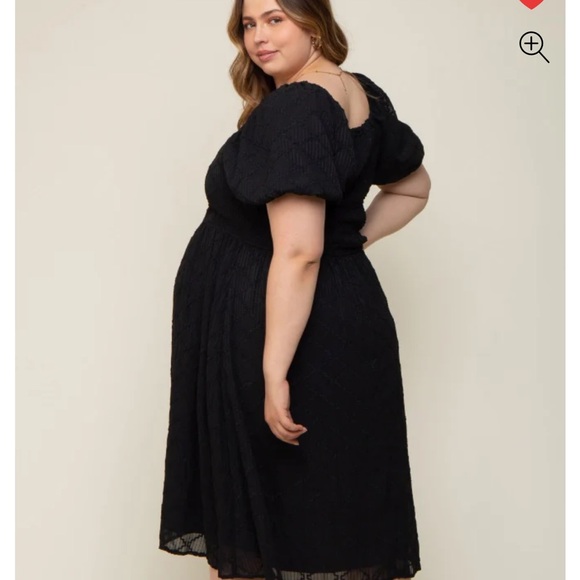 Pinkblush Black Textured Midi Dress - Picture 3 of 4